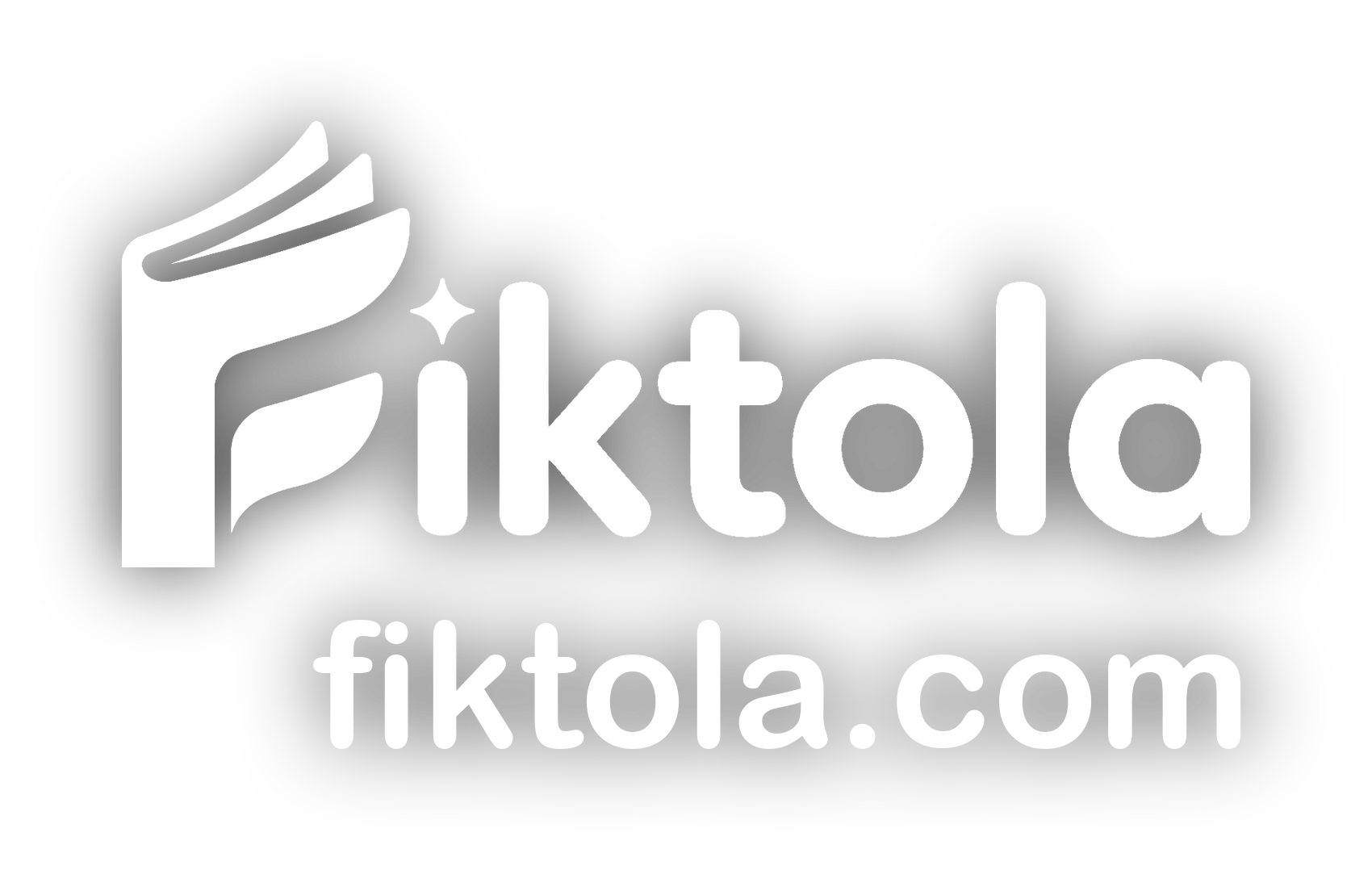 Fiktola logo in white with fiktola.com underneath