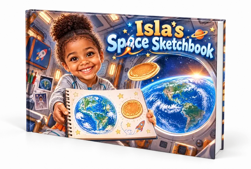 Isla’s Space Sketchbook — een hardcover van Fiktola