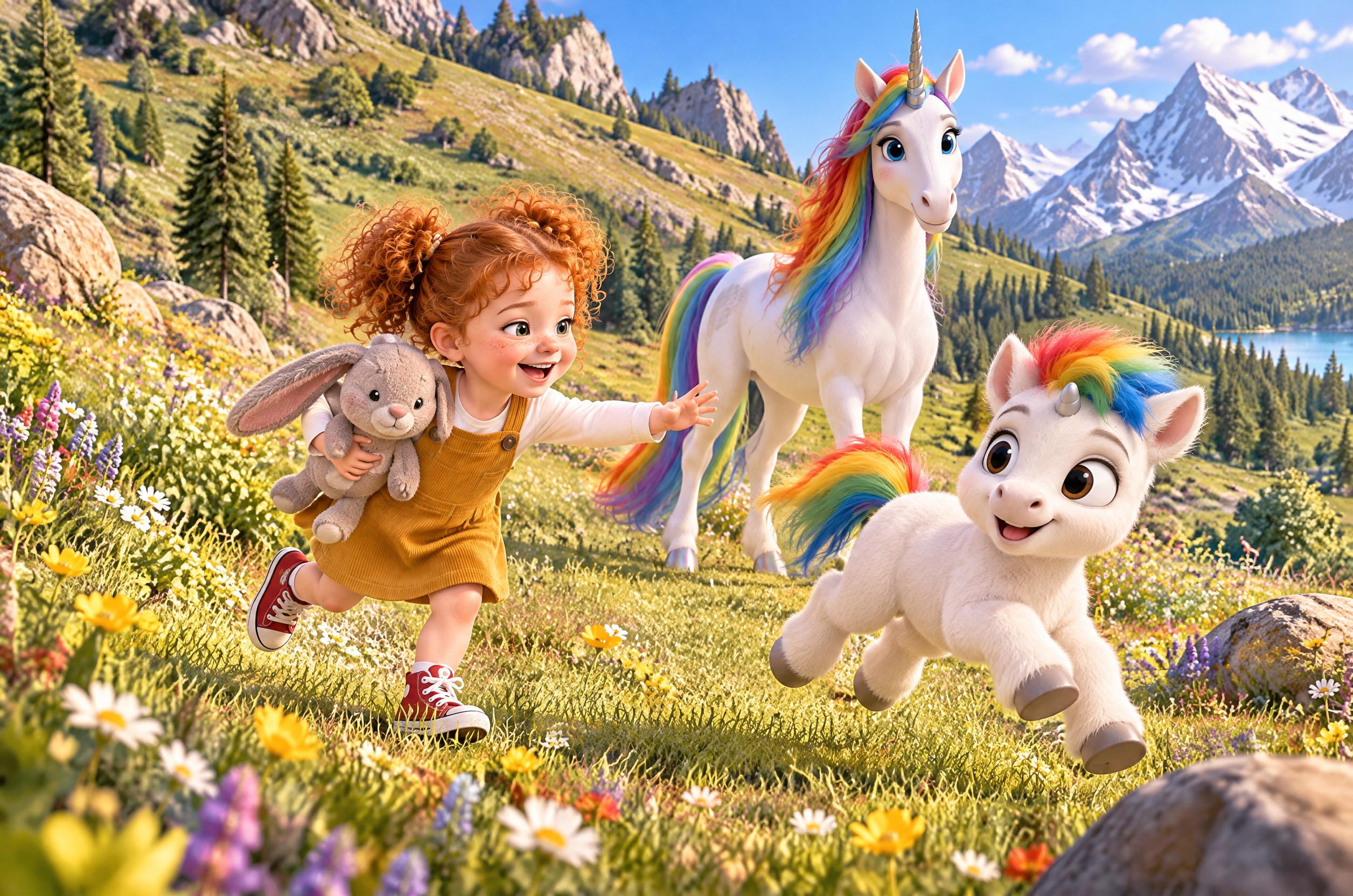 A page of “Mila and the Sleepy Herd” with Mila in the adventure