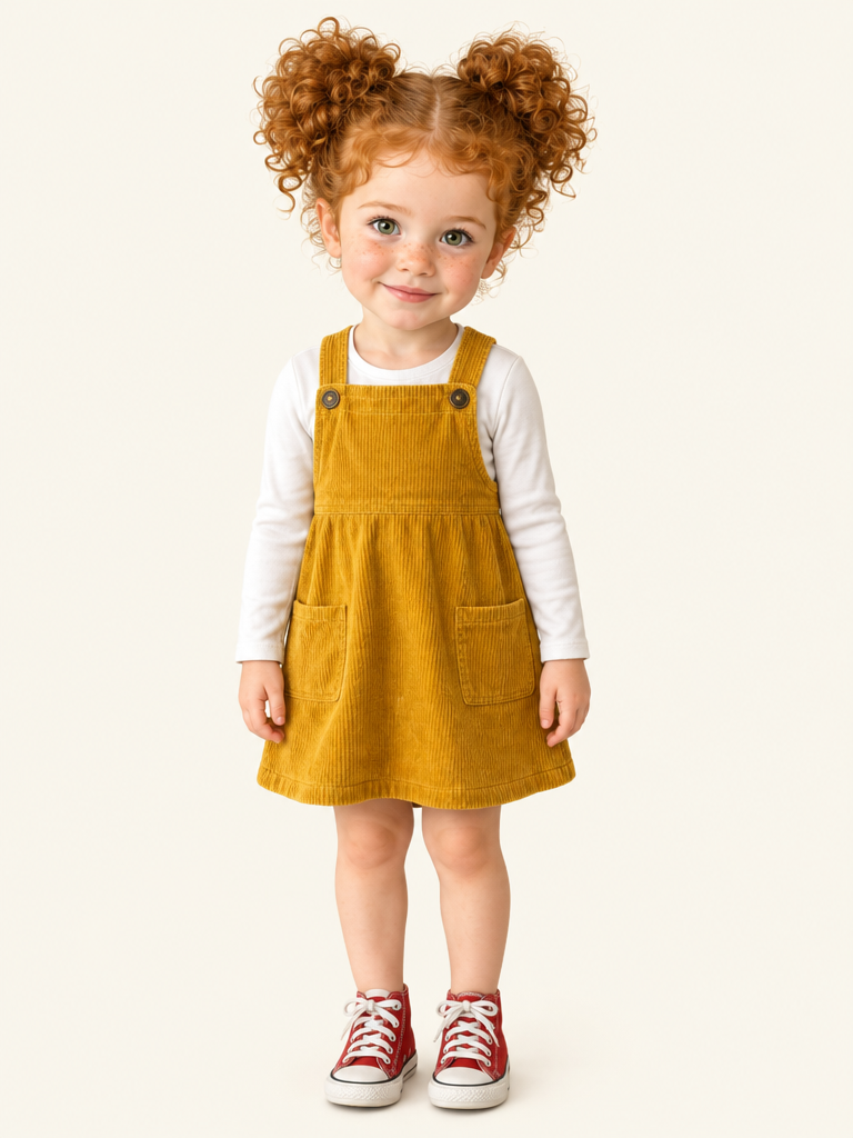 Mila drawn as a 3D picture-book character from that photo